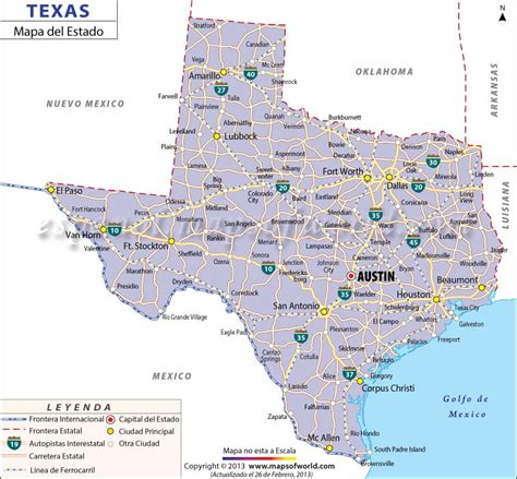 Mapa De Texas Con Nombres