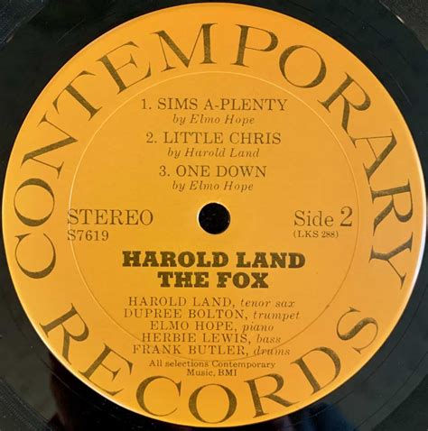 The Harold Land Quintet ‎– The Fox - Vinyl Pussycat Records