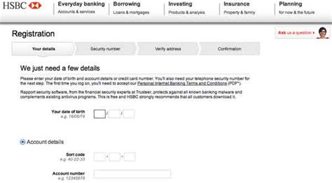 HSBC Online Banking Login on hsbc.co.uk