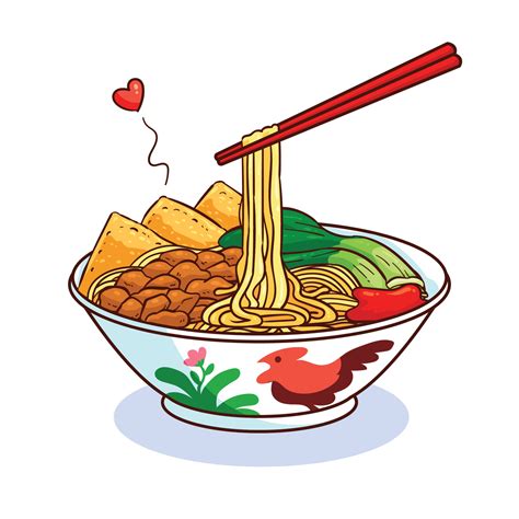 hand drawn mie ayam food 7949304 Vector Art at Vecteezy