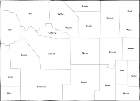 Wyoming County Map with County Names