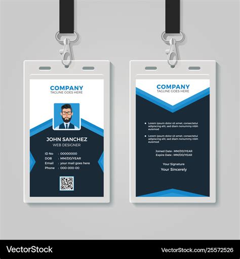 Id card design template Royalty Free Vector Image