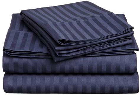 Queen Striped Waterbed Sheet Set, Premium Long-Staple Combed Cotton ,18 Colors