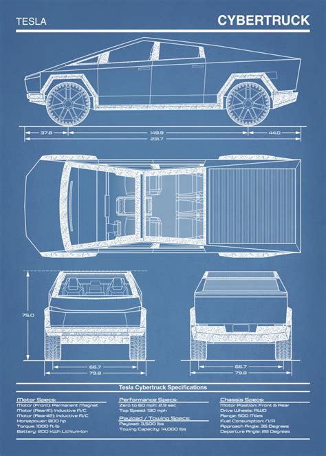 Cybertruck Concept Blueprint Art | Tesla Cybertruck Forum - Cybertruck ...