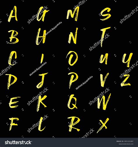 English Alphabet Vector Illustration Font Style Stock Vector (Royalty Free) 2051321987 ...