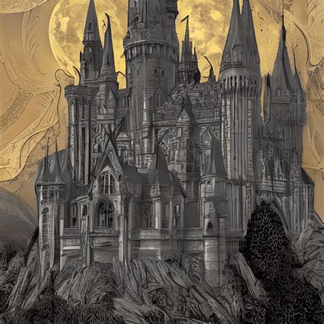 Gothic Castle at Night · Creative Fabrica