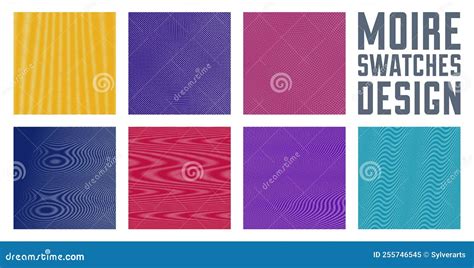 Moire Vector Abstract Backgrounds Set, Linear Contrast Virtual Digital Effect Images, Hypnotic ...