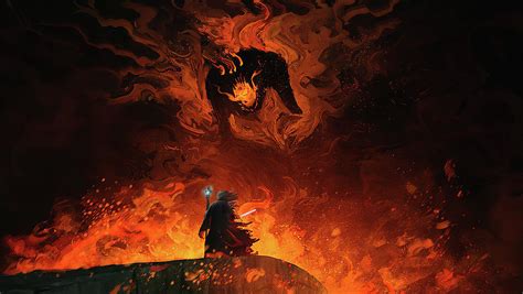 Lord Of The Rings- Gandalf vs Balrog Digital Art by Lac Lac - Fine Art America