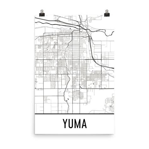 Yuma AZ Street Map Poster | Street map, Map poster, City map art