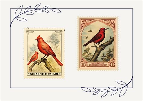 Printable Calendar 2024 Vintage Bird Stamp Retro Elegant - Etsy