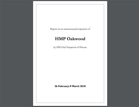 HMIP Praise for Family Provision at HMP Oakwood - NICCO