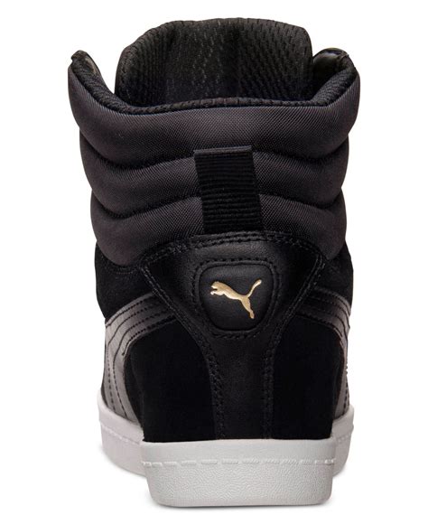 PUMA Women'S Classic Wedge Casual Sneakers From Finish Line in Black - Lyst