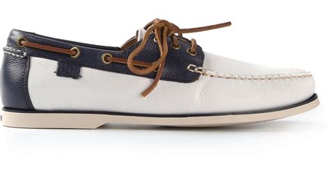 Polo Ralph Lauren Colour Block Deck Shoe in White for Men - Lyst