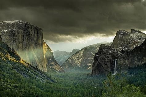 HD wallpaper: Cliff, Mountain, Valley, Landscape, Forest, Nature, gray ...