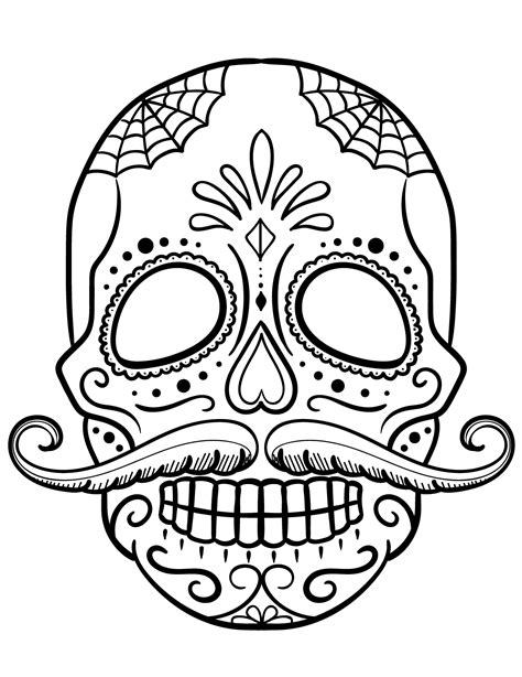 30 Free Printable Sugar Skull Coloring Pages