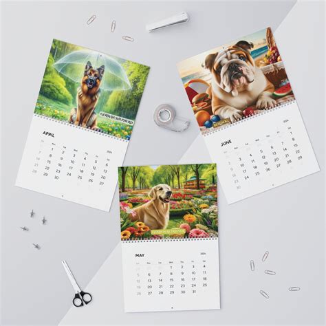 2024 Wall Calendar, 2024 Dog Calendar, Dog Breed Calendar, Unique Wall Calendar, 2024 Wall ...