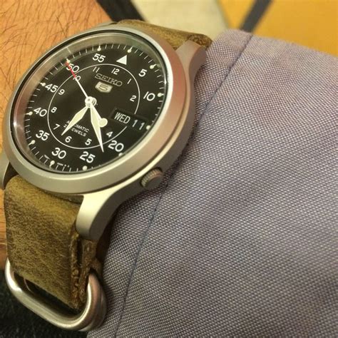 Seiko on a leather Nato strap | Nato strap, Samsung gear watch, Seiko