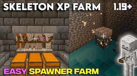 Skeleton Spawner Xp Farm In Minecraft PE/Bedrock 1.19 | Easy Skeleton Xp Farm | Bonemeal Farm ...