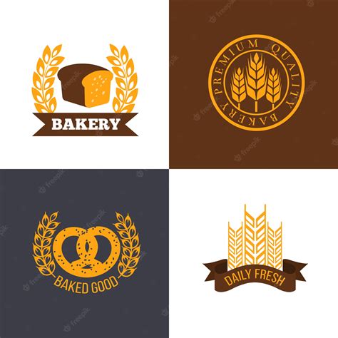 Premium Vector | Bakery and bread shop logo set