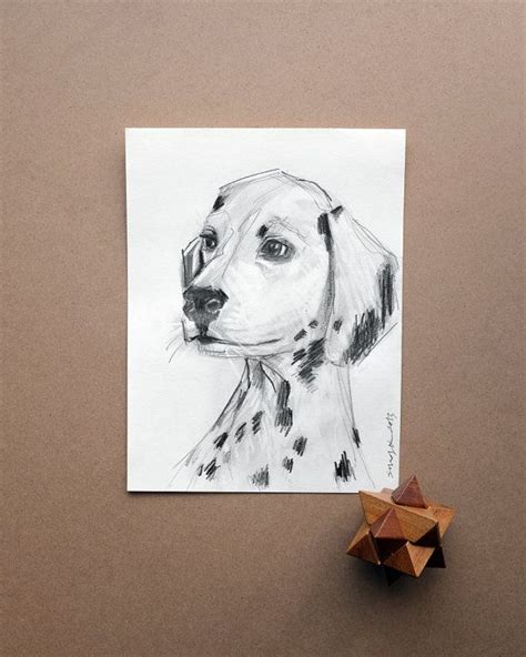 A5 Original Pencil Drawing Puppies Young Dalmatian Dog by Smogartist, £ ...