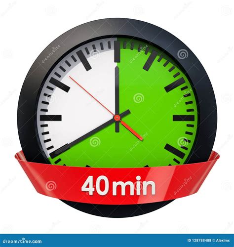 Clock Face with 40 Minutes Timer. 3D Rendering Stock Illustration ...