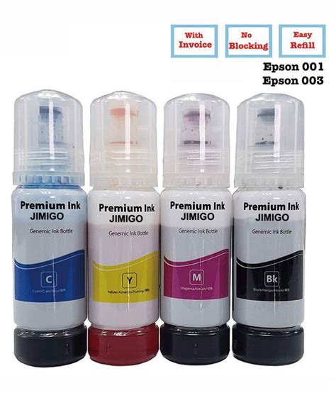 JIMIGO INK FOR EPSON L3116 Multicolor Pack of 4 Ink bottle for Refill ...