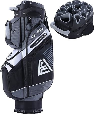 Amazon.com : ASK ECHO T-Lock Golf Cart Bag with 14 Way Organizer Divider Top, Premium Cart Bag ...