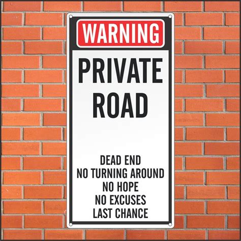 Private Road Sign Funny Sign 12 X 24 Aluminum Sign - Etsy