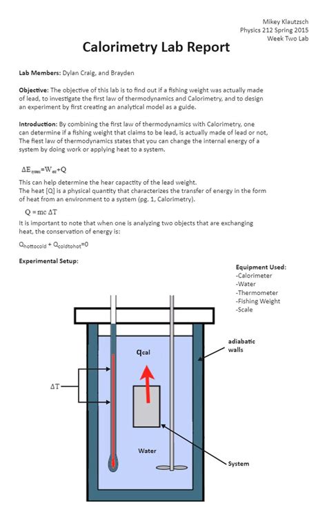 Calorimetry Lab Report | Custom writing, Proposal writing, College ...