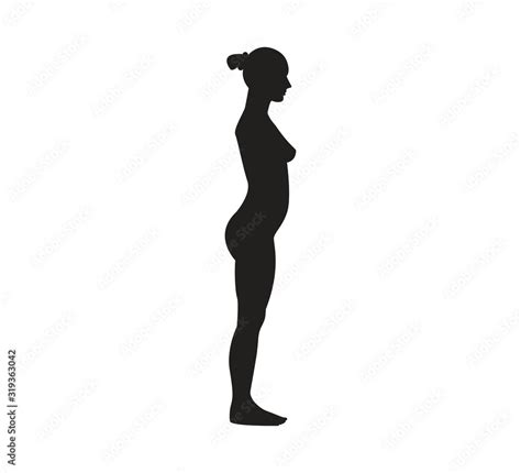 Woman silhouette, side view. Vector illustration. Flat. Stock Vector ...