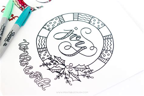 FREE Joy to the World Christmas Coloring Page - Printable Crush