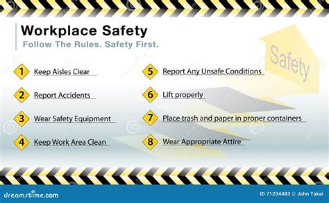 Workplace safety slide stock vector. Illustration of rules - 71204483