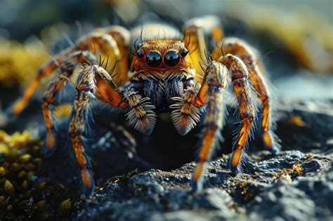 Premium AI Image | Closeup of a Wolf Spider living in its natural habitat