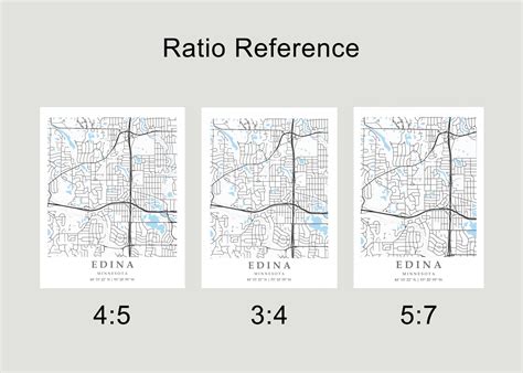 Edina MN City Map Print Edina Street Map Poster Edina City | Etsy