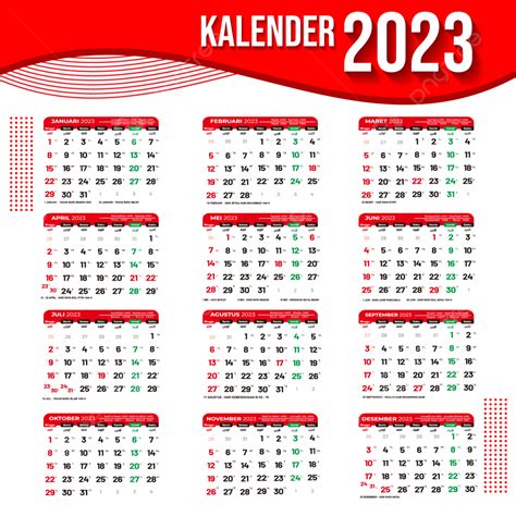 Kalender 2023 Hijriyah Z Czerwonym Kształtem, Kalendarz, 2023, Kalender Bahasa Indonezja PNG i ...