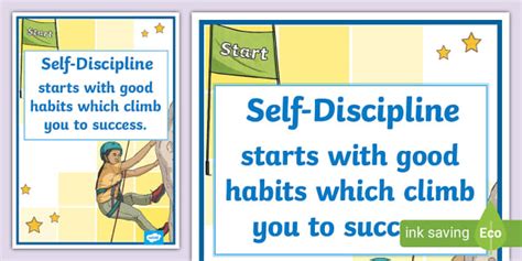 Importance of Self-Discipline for Students Display Poster