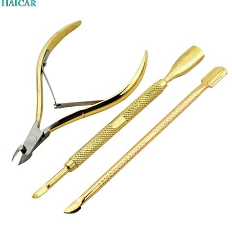 3pcs Nail Cuticle Remover and Cutter Durable Manicure Tool Cuticle Nipper Cuticle Pusher dead ...