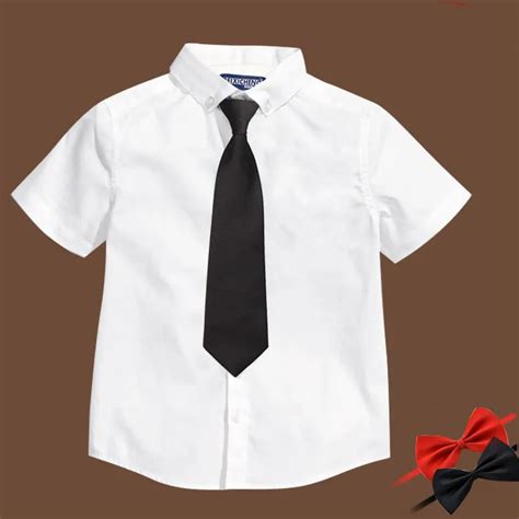 New Boys White Shirt Bow tie Boys Dress Shirts High Quality Camisas ...