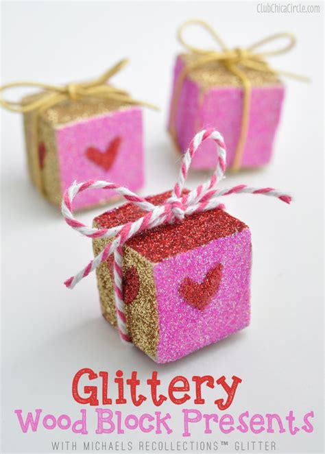 Glittery Wood Block Ornaments with Michaels Recollections™ Glitter