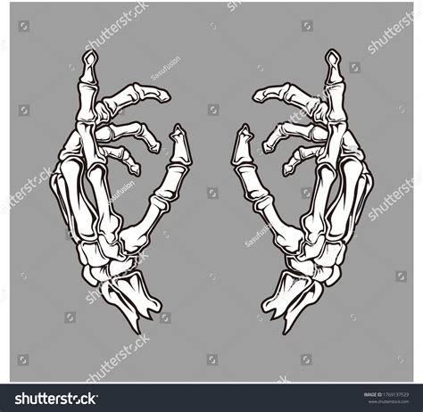 Hand Skeleton Vector Drawing Illustrator: เวกเตอร์สต็อก (ปลอดค่าลิขสิทธิ์) 1769137529 | Shutterstock