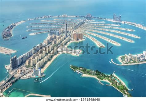 Aerial View Dubai Palm Jumeirah Island Stock Photo (Edit Now) 1291548640