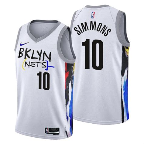 Men's Brooklyn Nets #10 Ben Simmons 2022-23 White City Edition Stitched Basketball Jersey On ...