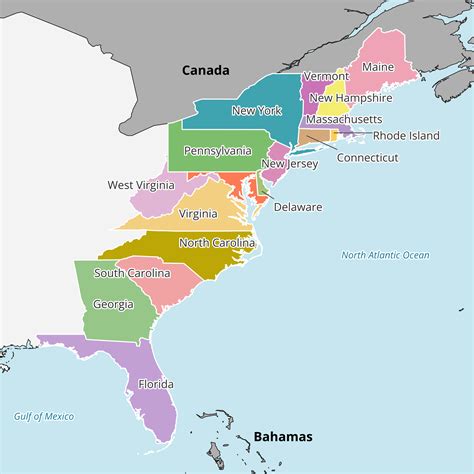 East United States Map | Mappr