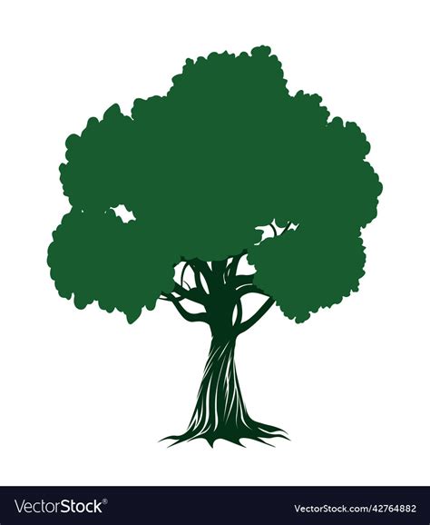 Green tree on white background Royalty Free Vector Image