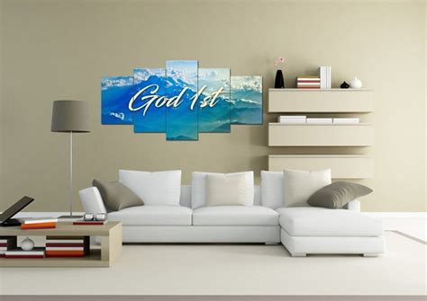 God 1st Christian Quotes Wall Art Canvas