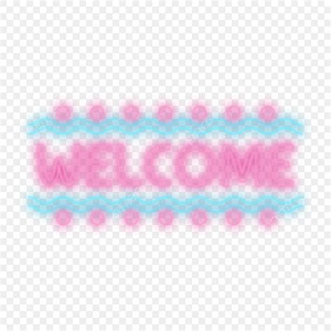 Neon Sign Text Vector Hd PNG Images, Welcome Text Neon Light Sign ...