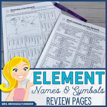 Element Names and Symbols Puzzle Review - Editable! by Mrs Brosseau's Binder