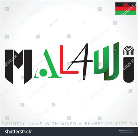 Malawi Country Name Mixed Alphabets Isolated Stock Vector (Royalty Free ...