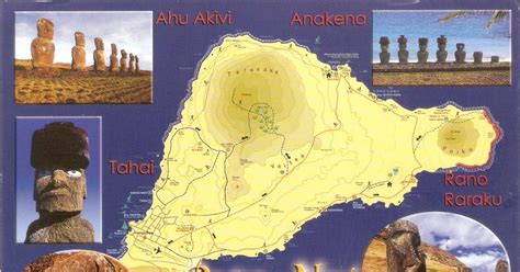 Postcard A La Carte: Map of Rapa Nui - Easter Island, Chile