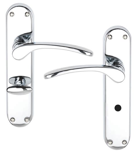 Salo Polished Chrome Lever Bathroom Door Handles 185mm Long - Direct Hardware UK